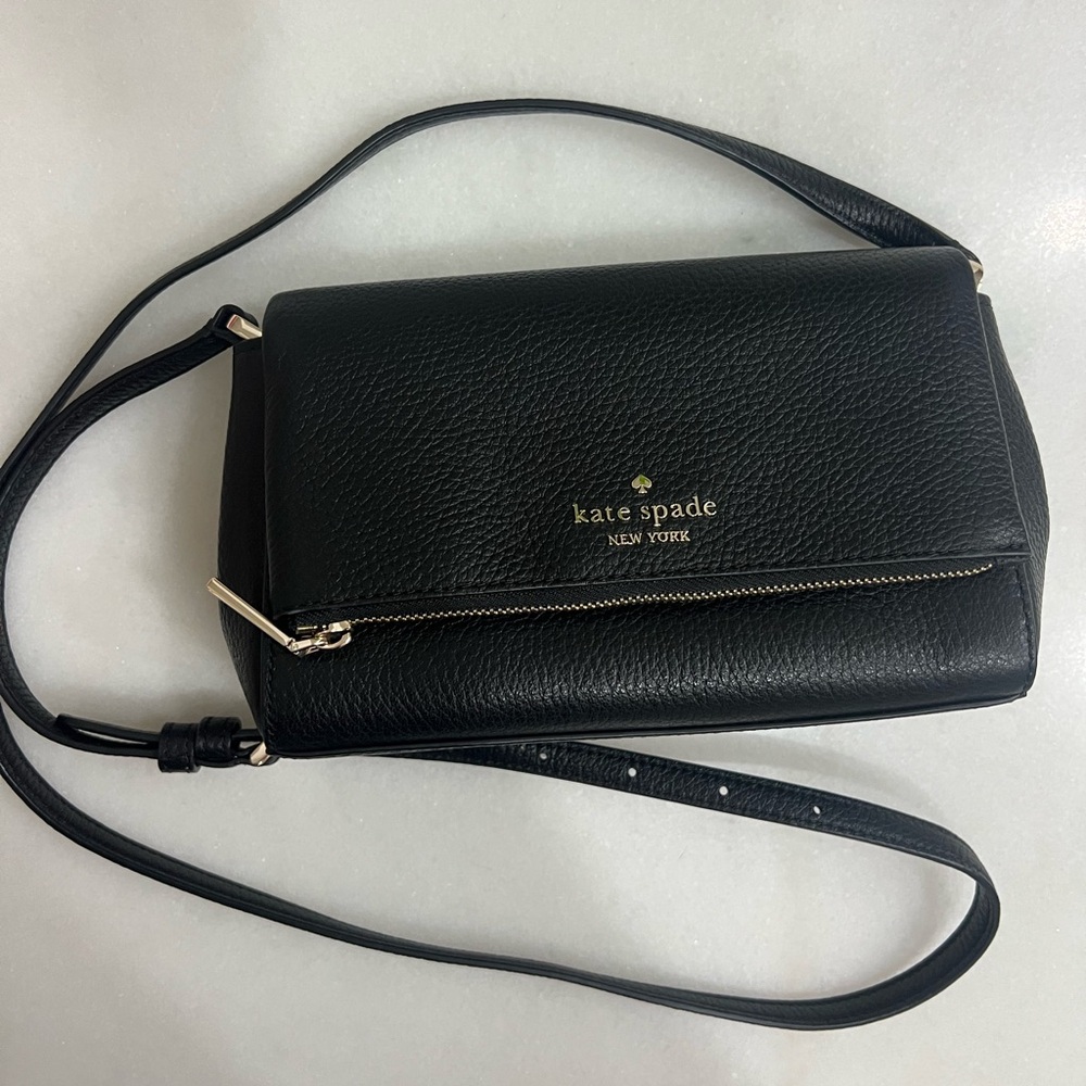 Kate Spade Leila Black Leather Crossbody Bag
